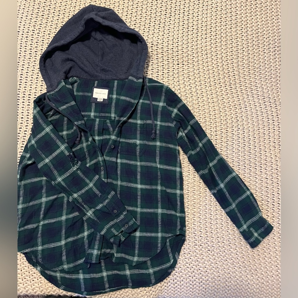 American Eagle Hooded Flanel